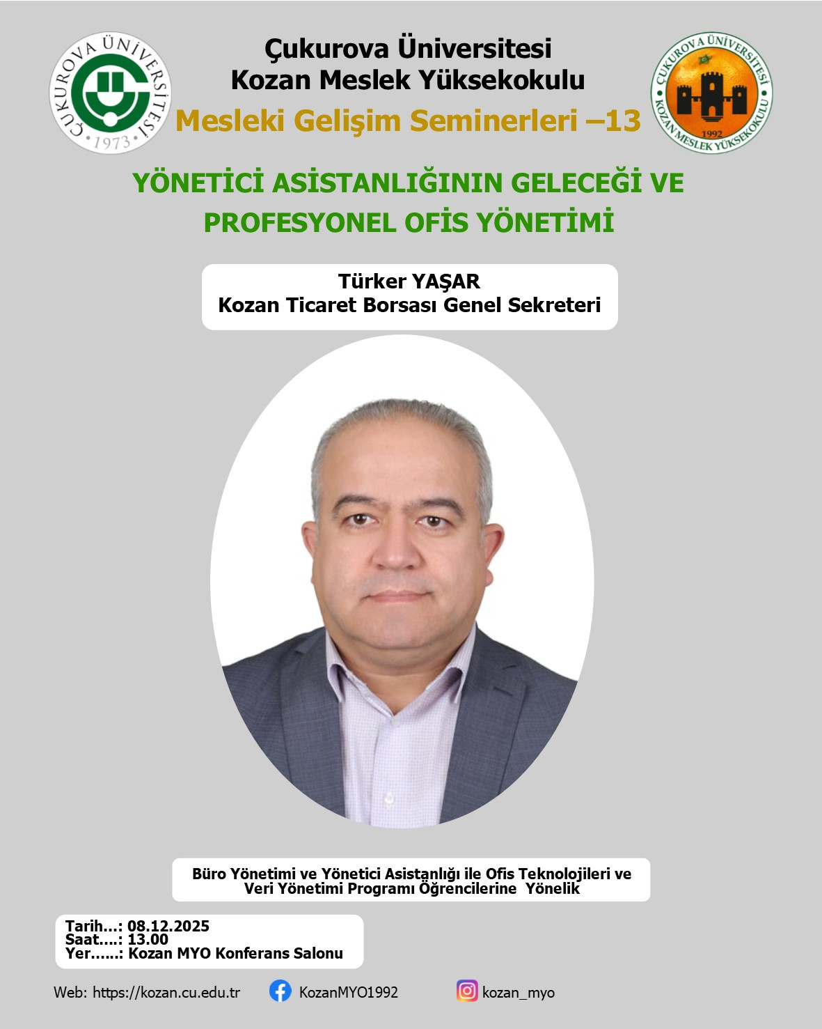 Yönetici Asistanlığının Geleceği ve Profesyonel Ofis Yönetimi Konulu Mesleki Gelişim Seminerimiz Yapılacaktır