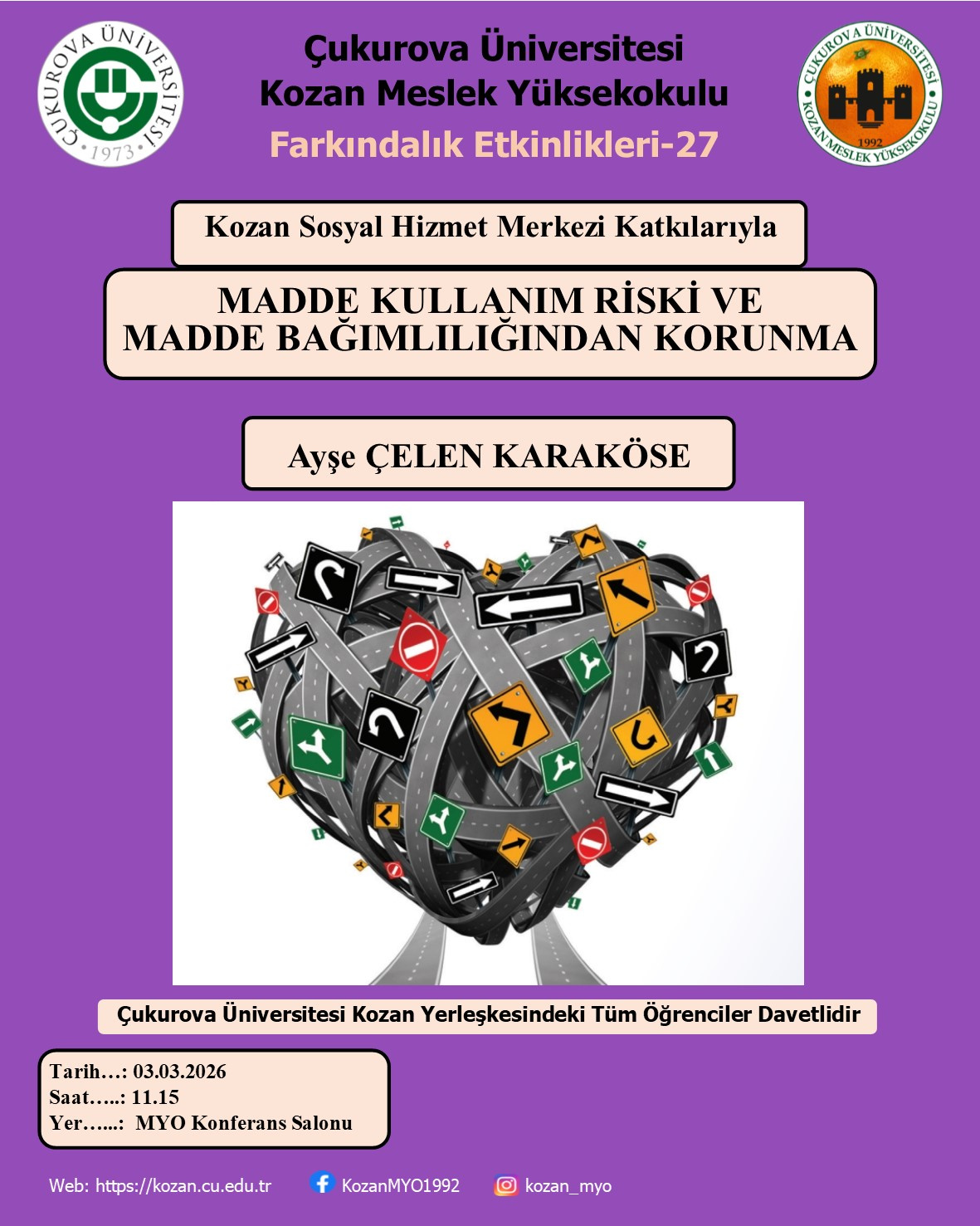 Madde Kullanım Riski ve Madde Bağımlılığından Korunma Konulu Farkındalık Semineri Yapılacaktır