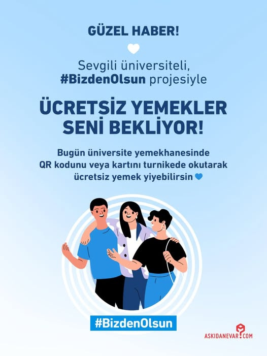 Bizden Olsun Projesiyle Ücretsiz Yemek